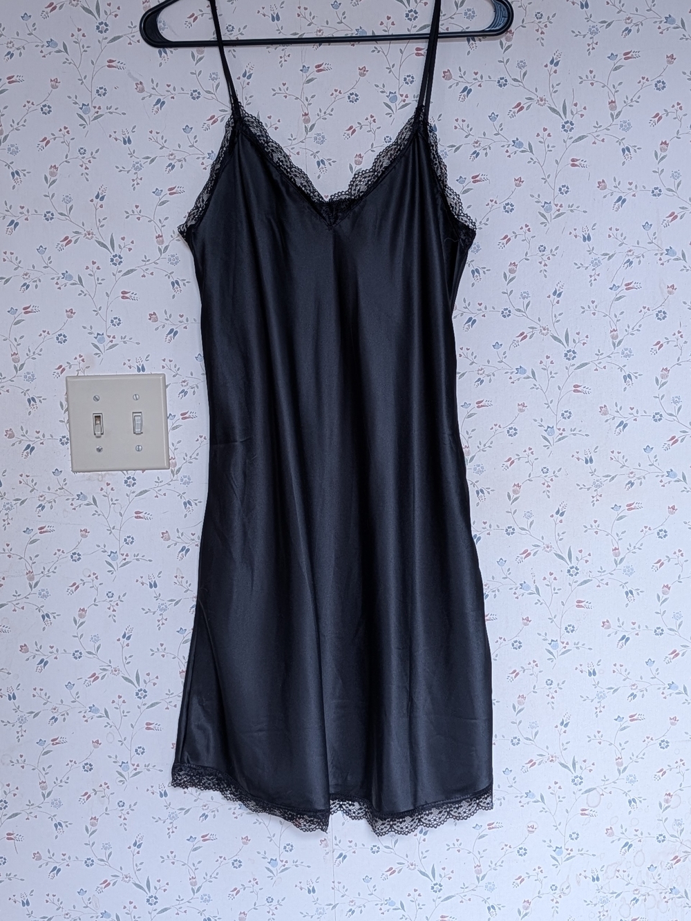 🖤 Black Lace Slip Dress Large Night Out Layer Piece Event Feminine Delicate